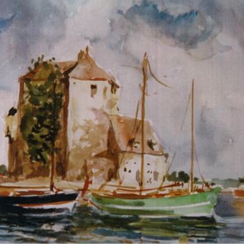 Painting titled "Honfleur; la lieute…" by Claude Hardenne, Original Artwork