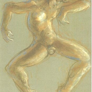 Drawing titled "danse sauvage" by Claude Hardenne, Original Artwork