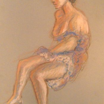 Drawing titled "La robe défaite" by Claude Hardenne, Original Artwork