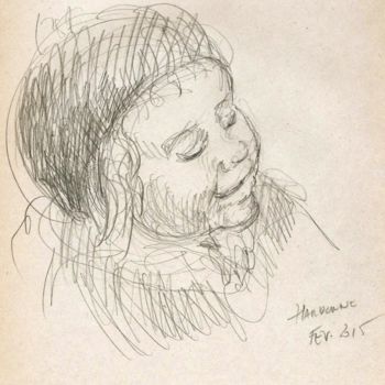 Drawing titled "Manon" by Claude Hardenne, Original Artwork