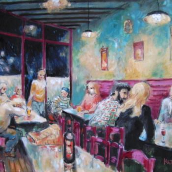 "café de nuit" başlıklı Tablo Claude Hardenne tarafından, Orijinal sanat