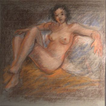 Drawing titled "Nonchalante II" by Claude Hardenne, Original Artwork