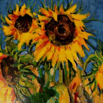 Painting titled "TOURNESOLS" by Claude Hardenne, Original Artwork