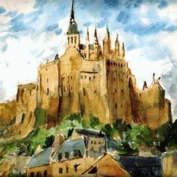 Pintura intitulada "Le Mont Saint Michel" por Claude Hardenne, Obras de arte originais