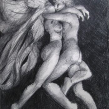 Drawing titled "couple" by Claude Hardenne, Original Artwork