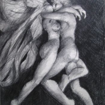 Dessin intitulée "couple" par Claude Hardenne, Œuvre d'art originale