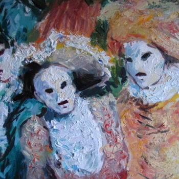 Peinture intitulée "Masques" par Claude Hardenne, Œuvre d'art originale