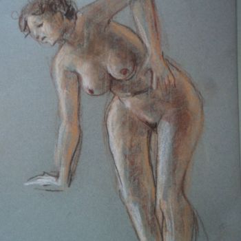 Drawing titled "GUETTEUSE" by Claude Hardenne, Original Artwork
