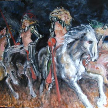 Painting titled "Chevalières de l'Ap…" by Claude Hardenne, Original Artwork