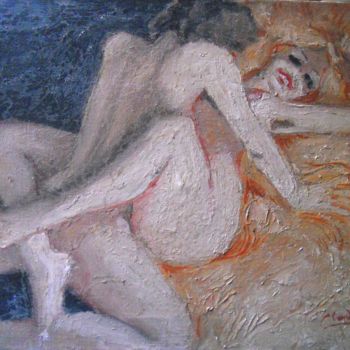 Painting titled "COUPLE COPULE" by Claude Hardenne, Original Artwork