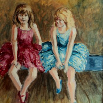 Painting titled "Deux petites baller…" by Claude Hardenne, Original Artwork