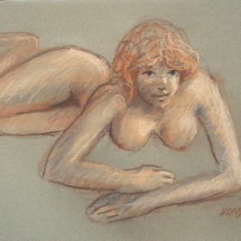 Drawing titled "Mlle A." by Claude Hardenne, Original Artwork