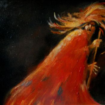 Peinture intitulée "Sorcier!" par Claude Hardenne, Œuvre d'art originale