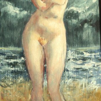 Painting titled "Née de la mer" by Claude Hardenne, Original Artwork
