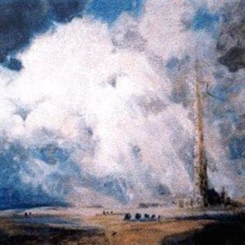 Peinture intitulée "La tour" par Claude Hardenne, Œuvre d'art originale