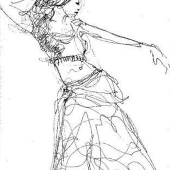 Disegno intitolato "Danseuse" da Claude Hardenne, Opera d'arte originale