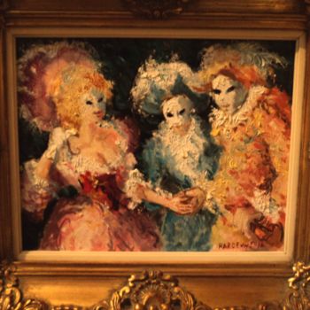 Painting titled "L'intrigue" by Claude Hardenne, Original Artwork
