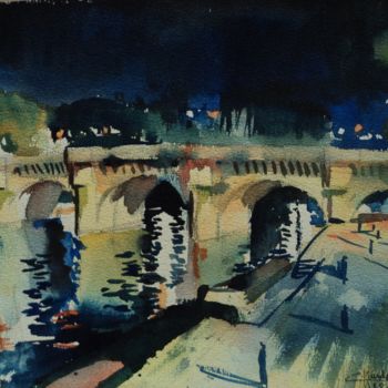 Ζωγραφική με τίτλο "Paris, pont neuf" από Claude Hardenne, Αυθεντικά έργα τέχνης