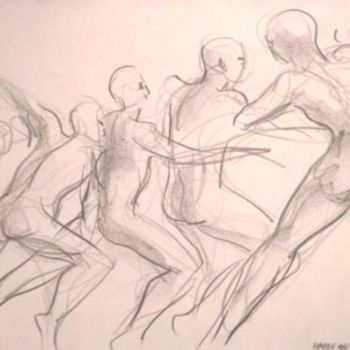 Zeichnungen mit dem Titel "Mouvement décomposé" von Claude Hardenne, Original-Kunstwerk
