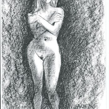 Drawing titled "Vénus pudica" by Claude Hardenne, Original Artwork