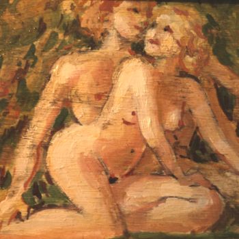 Pittura intitolato "Sous la ramée ô bie…" da Claude Hardenne, Opera d'arte originale