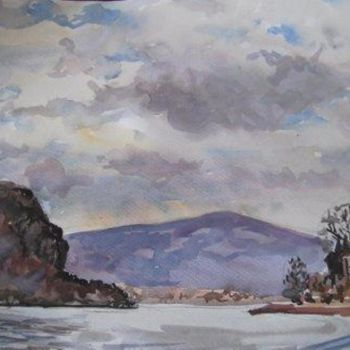 Pintura titulada "La Meuse à Wépion" por Claude Hardenne, Obra de arte original