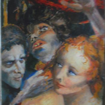 Painting titled "Suzanne et les viei…" by Claude Hardenne, Original Artwork