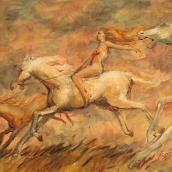 Painting titled "Sauvage!" by Claude Hardenne, Original Artwork