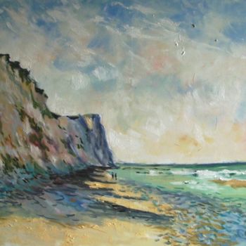 Painting titled "Falaises près de "B…" by Claude Hardenne, Original Artwork