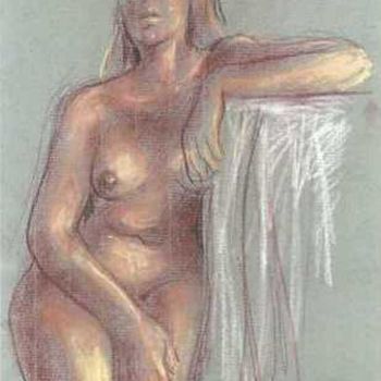 Dibujo titulada "Mlle A." por Claude Hardenne, Obra de arte original