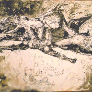 Drawing titled "Le cheval Bayard et…" by Claude Hardenne, Original Artwork, Ink