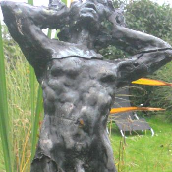 Skulptur mit dem Titel "l'homme foudroyé (d…" von Claude Hardenne, Original-Kunstwerk