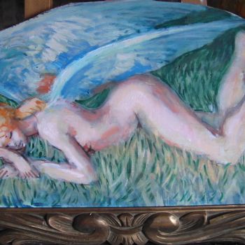 Painting titled "Ange endormie" by Claude Hardenne, Original Artwork