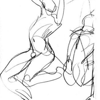 Dessin intitulée "corps dansant saisi…" par Claude Hardenne, Œuvre d'art originale