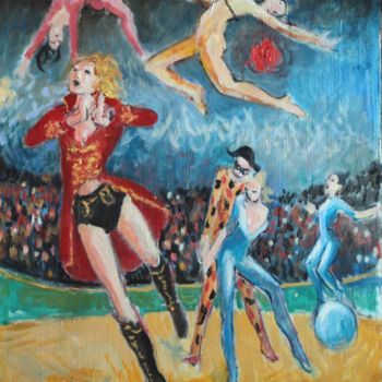 Ζωγραφική με τίτλο "Le cirque" από Claude Hardenne, Αυθεντικά έργα τέχνης