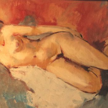 Painting titled "Etude de nu" by Claude Hardenne, Original Artwork