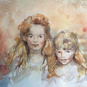 Painting titled "Les deux soeurs" by Claude Hardenne, Original Artwork
