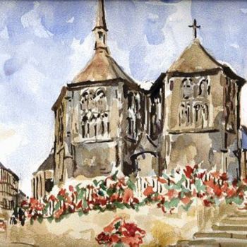 Painting titled "Eglise Ste Catherin…" by Claude Hardenne, Original Artwork
