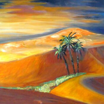 Malerei mit dem Titel "La petite oasis" von Claude Julia (CJULIA), Original-Kunstwerk, Öl