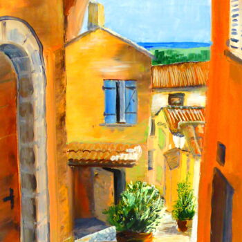 Painting titled "La ruelle de la cot…" by Claude Julia (CJULIA), Original Artwork