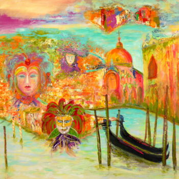 Pintura intitulada "Venise" por Claude Julia (CJULIA), Obras de arte originais, Óleo