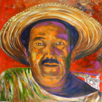 Peinture intitulée "Le mexicain" par Claude Julia (CJULIA), Œuvre d'art originale, Huile