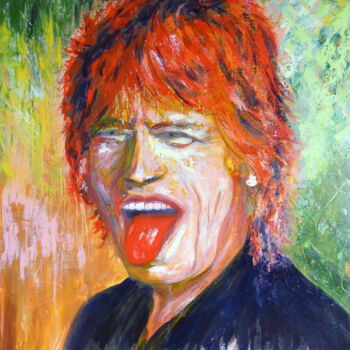Painting titled "Mick JAGGER  ROLLIN…" by Claude Julia (CJULIA), Original Artwork, Oil