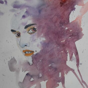 Painting titled "abstrait(2)" by Claude Lacointe, Original Artwork, Watercolor