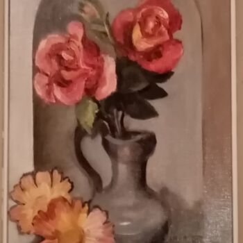 Картина под названием "Vase" - Claude Lali, Подлинное произведение искусства, Масло Установлен на Деревянная рама для носилок