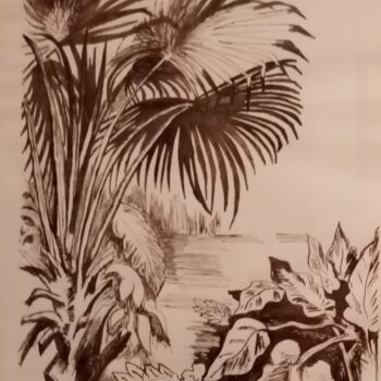 图画 标题为“Tropique” 由Claude Lali, 原创艺术品, 墨