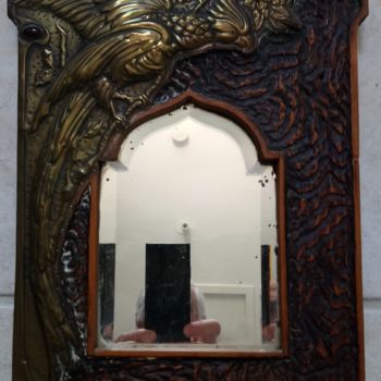 Design intitulée "miroir en bois scul…" par Art Plaisir, Œuvre d'art originale