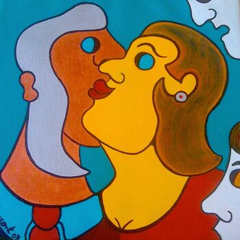Malerei mit dem Titel "mat her" von Claude Laurent, Original-Kunstwerk, Acryl
