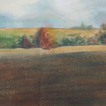 Schilderij getiteld "campagne 3" door Claude Legrain, Origineel Kunstwerk, Tempera Gemonteerd op Houten paneel