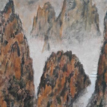 Картина под названием "chine 22" - Claude Legrain, Подлинное произведение искусства, Темпера Установлен на Деревянная панель